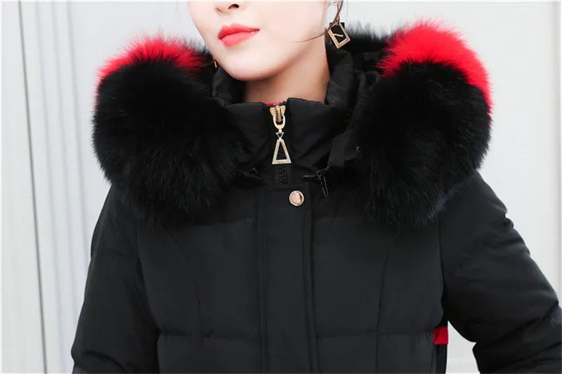 Clearance New Winter down jacket women Lengthen parka Fox big fur collar Hooded coat female Plus size Thicken high quality down coats 2199 22
