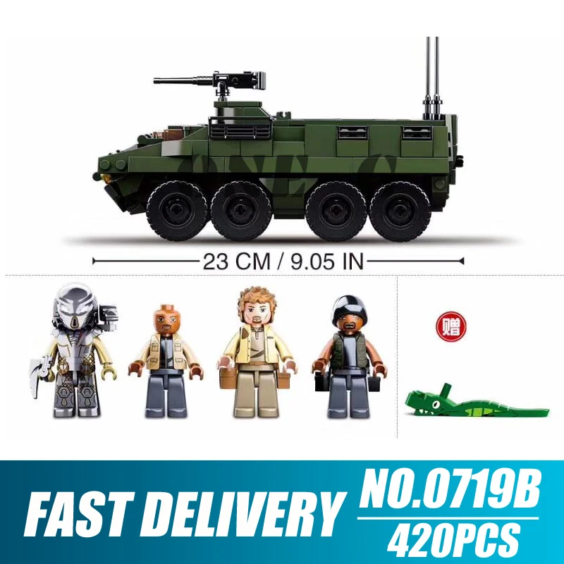 

Building blocks 0719B Compatible with legoinglys alien Bricks The Predator Armored car figures Educational toys for children