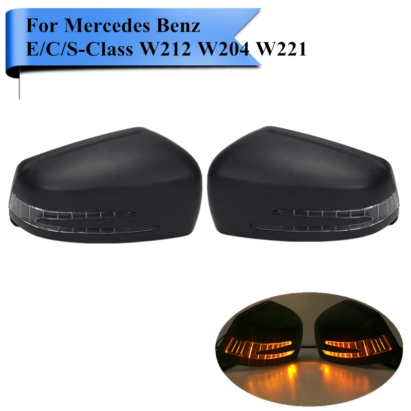 1Pair Car Door Wing Mirrors with Signal Light For Mercedes Benz MB E C
