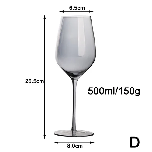 Серый стеклянный бокал для вина, хрустальные бокалы, бокал для вина, сока, напитков, шампанского, Роскошные вечерние бокалы для вина - Цвет: D