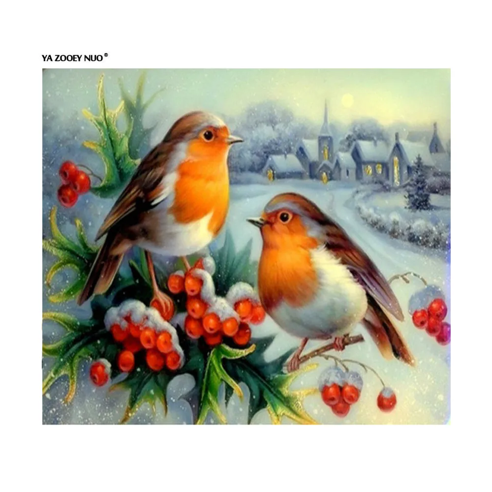

5D Diamond Embroidery 5D DIY Diamond Painting Three Bird On Tree Flower Diamond Painting Cross Stitch Rhinestone Mosaic YU172