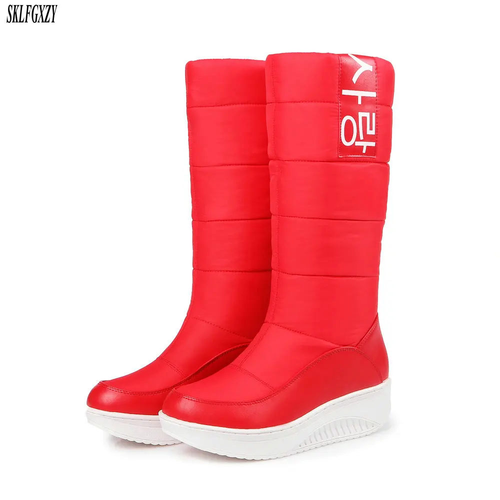 

2018 New winter plush snow boots warm snow boots women's boots warm down waterproof shoes size 34-44