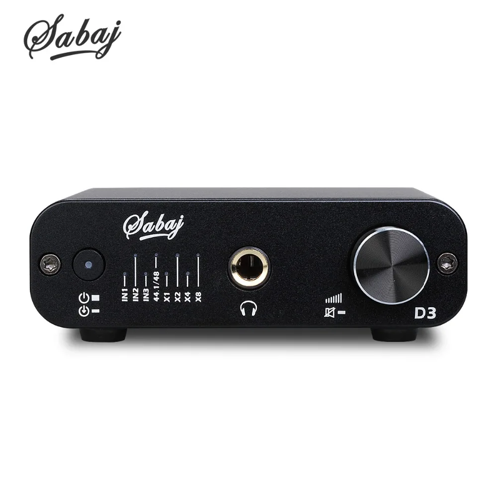 Sabaj D3 Audio DAC Headphone Amplifier with Optical Coaxial 32bit/384kHz USB Input Black Silver