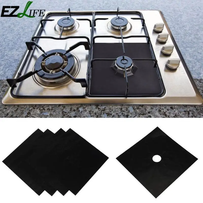 

4pcs/set Gas Stove Protection Pad Reusable Gas Stove Cooker Protectors Cover Gas Burner Covers Stovetop Protector Kitchen Tools