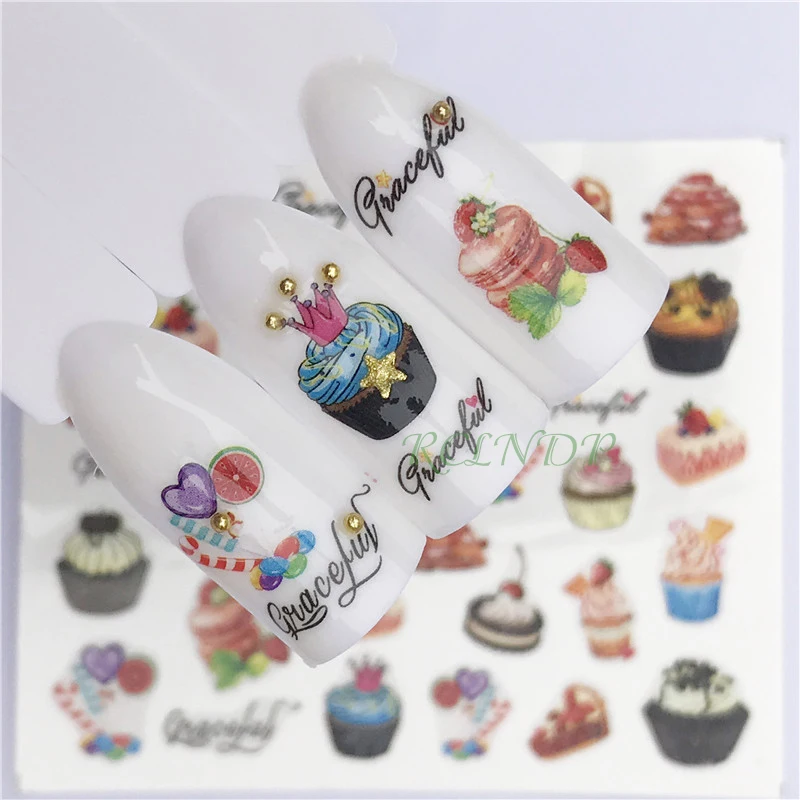 

Nail sticker art decoration slider Ice cream cake adhesive design Water Nails decal manicure lacquer accessoires polish foil