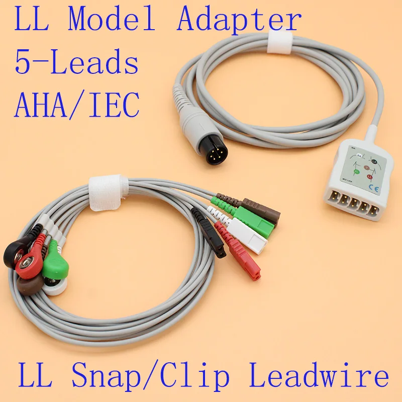 

6P to LL yoke 5 leads ECG EKG trunk cable and leadwire for BCI//Mindray/Sapcelabs/Edan/Goldway/GE/Nellcor/CSI/HP/Biolight.