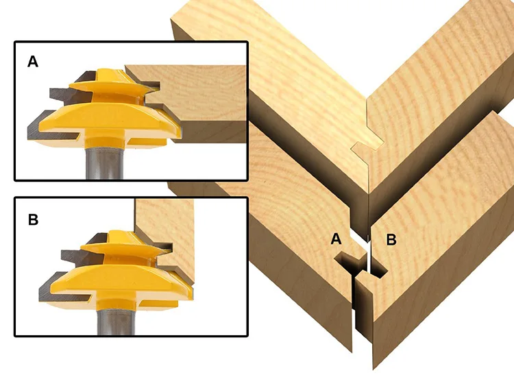 Woodworking machine 45 degree mortise and joint turning tool YG6X tungsten alloy Milling cutter wood 1/4*2''