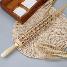 Рождество Скалка с гравировкой резного дерева рельефная Скалка Кухня инструмент Кухня посуда accessories_1.17