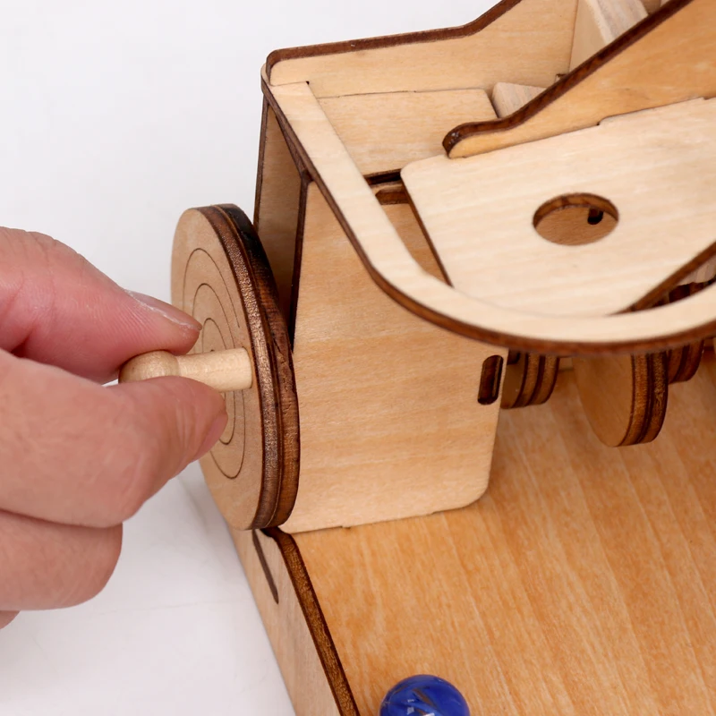 Goedkoop Oekraïne 3D Puzzel Kinderen Houten Mechanische Transmissie Model Volwassen Gemonteerd Speelgoed Marmer Glijbaan Verjaardag Mannelijke Kinderen Speelgoed