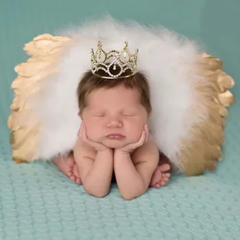 

Baby Newborn Photography Props Infant Girls Boys Angel Feather Wings Set+Leaf Headbands Photo Props sets CX983966