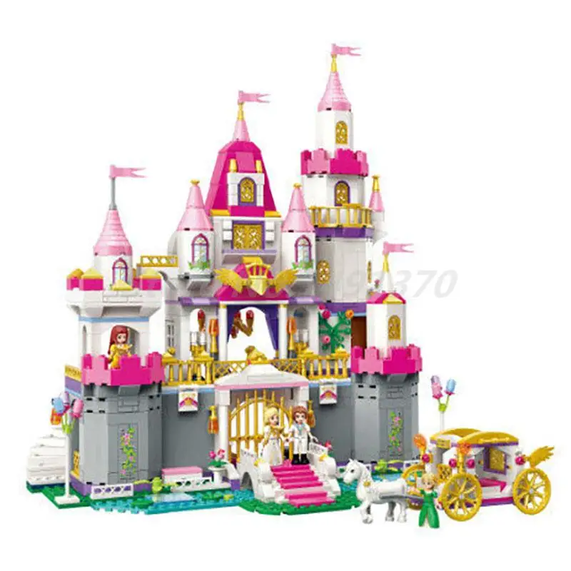 

Girls Friends Princess Leah Angel Castle Celebration 4 Figures 940pcs Enlighten Building Block Bricks DIY Toys For Girl Gifts