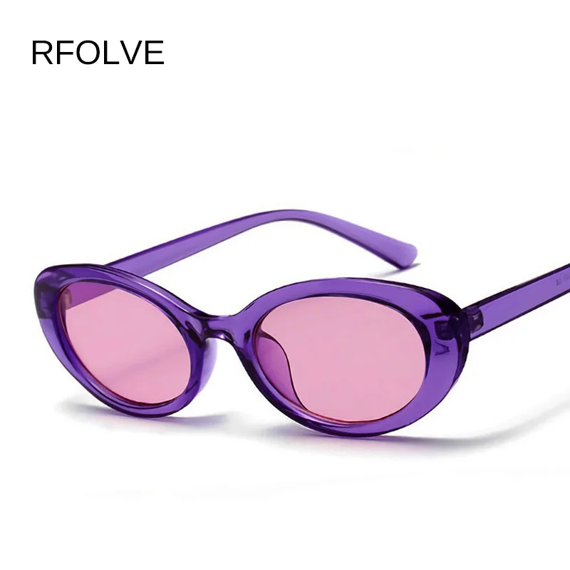 Rfolve Clear Pink Purple Frame Oval Sunglasses Women 2018