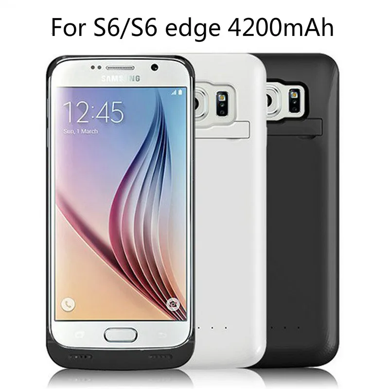 

High Quality New 4200mah Backup External Battery Charger Case For Samsung S6 S6 edge Backup Power Bank Charger Case Cover