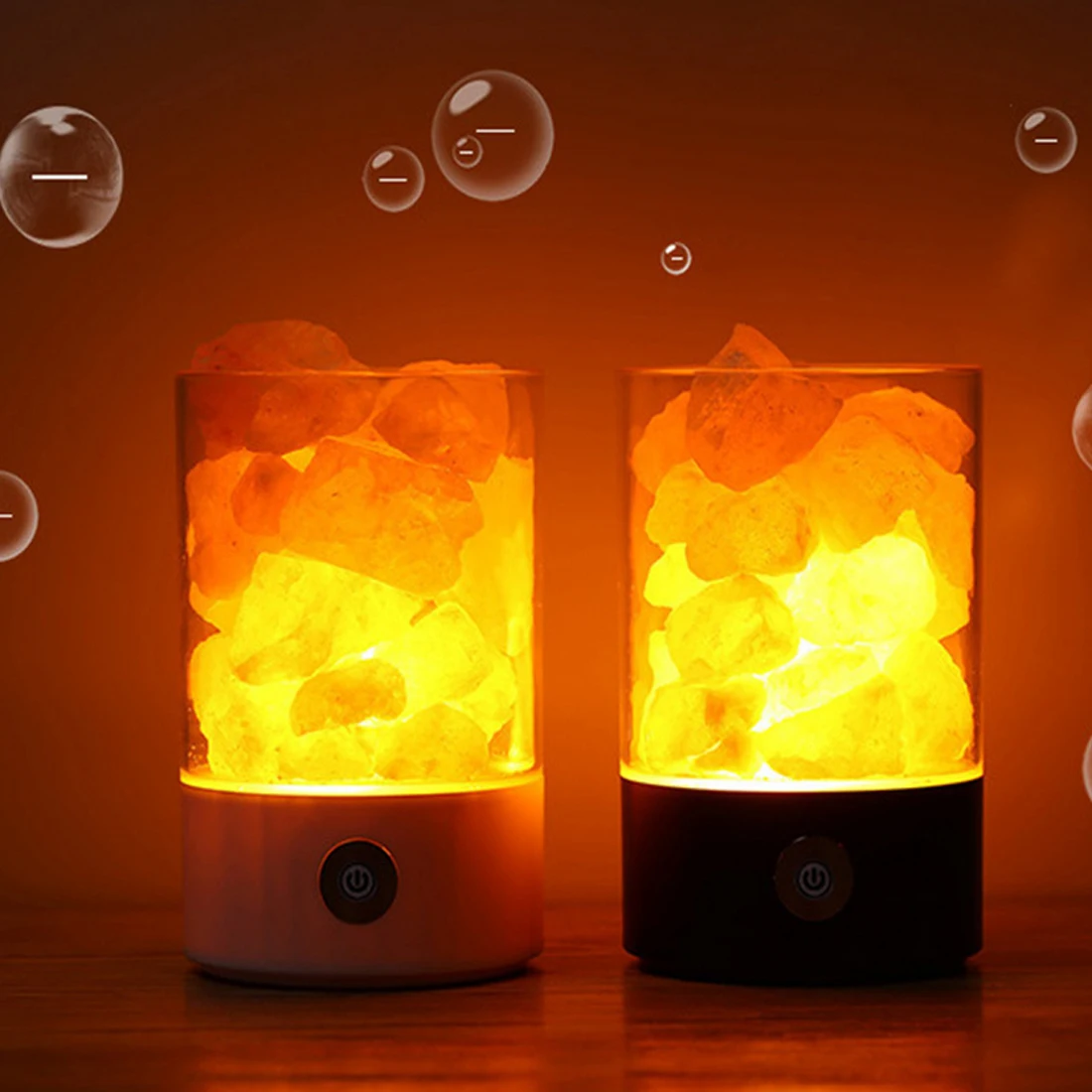 

1pc Crystal Light Himalayan Salt Lamp Air Purifier Mood Creator Indoor Warm Light Table Lamp Bedroom Lava Lamp LED Night Light