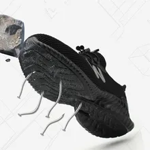 Niezniszczalne obuwie ochronne męskie plastikowe stalowe Toe obuwie robocze oddychające letnie buty robocze męskie buty ochronne chronią obuwie
