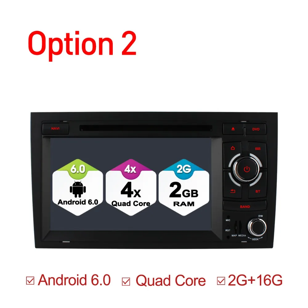 Cheap vehicel 2 din Android 6.0 Octa 8 Core car dvd player FOR Audi A4 2002-2008 gps navigation wifi 4G Bluetooth DVR RDS USB 4