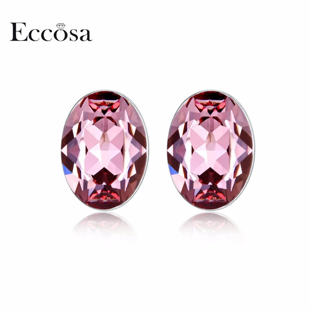 ECCOSA Neo-Gothic Big Crystals Stud Earrings Competent Woman Jewelry Accessories Fashion Brinco Made With Crystal From Swarovski