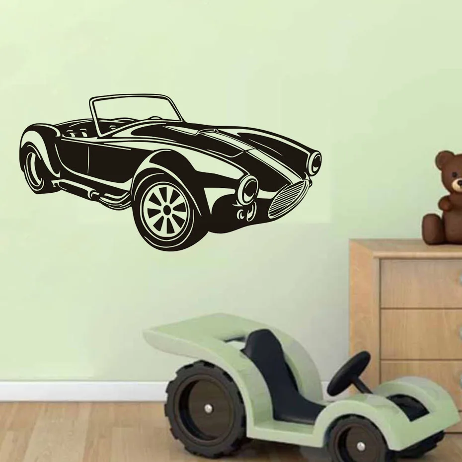 Luxury Racing Car Wall Sticker pvc removable Vinyl Wall Art Mural
