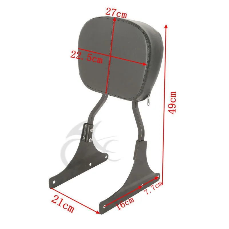 Черный/хром низкая спинка Сисси Бар подходит для Harley Softail FLST FLSTSC Custom 1984- Heritage мотоцикл