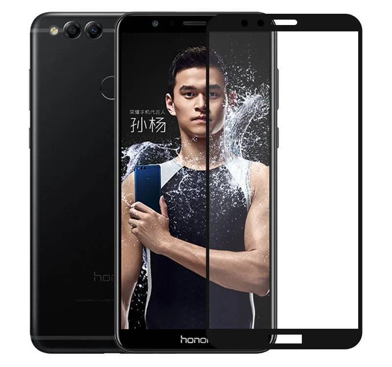 Honor 7X Thouport стекло для huawei Honor 7X защита экрана полная защитная пленка для huawei BND-L21 bnd-l22 L24 закаленное стекло - Цвет: Black