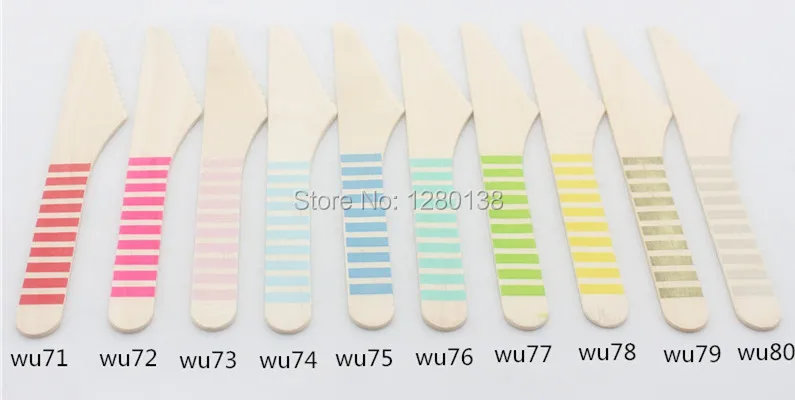 striped wooden knives