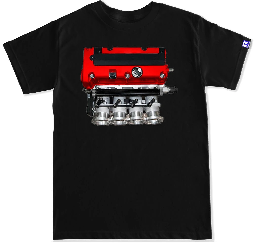 K20 Itb Rbc Manifold Jdm Integra Civic Type R Red Valve Cover Rsx Euro R T Shirt Summer New Print Man Cotton Fashion