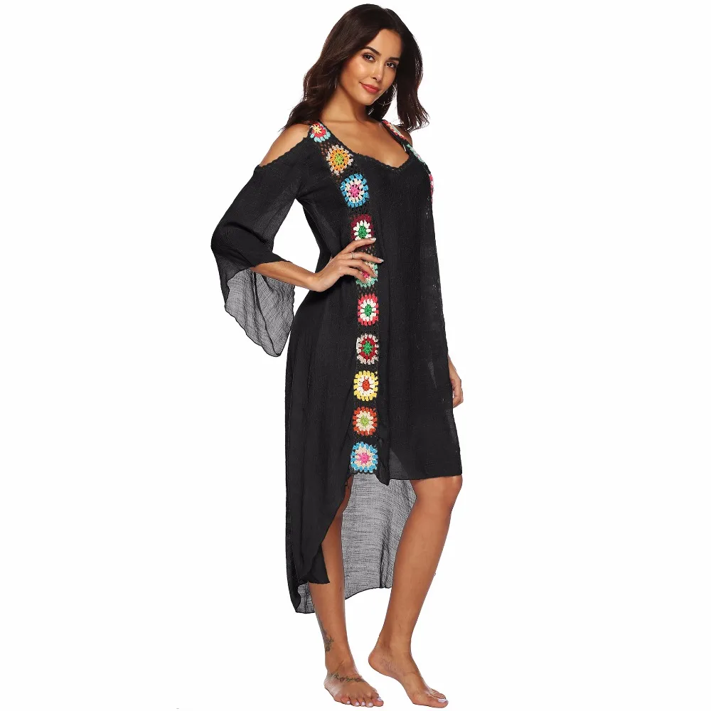 PGSD Summer fashion Big size Women clothes Irregular hand hooks Spliced strapless Holiday Beach Sunscreen Blouse Dress female PGSD Summer fashion Big size Women clothes Irregular hand hooks Spliced strapless Holiday Beach Sunscreen Blouse Dress female