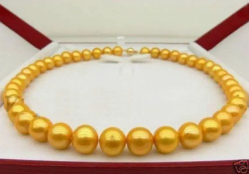 

Jew3112 Beautiful! AA+ 9-10MM 14KGP SOUTH SEA GOLDEN PEARL NECKLACE