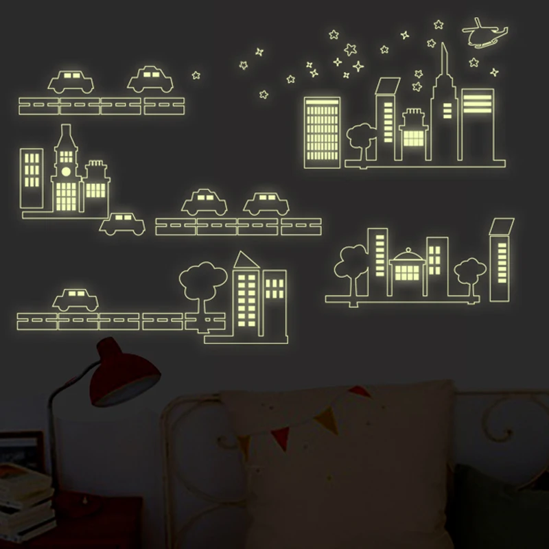 

DIY Wall Stickers for Kids Room Bedroom Glow In The Dark Wall Sticker Home Decor Living Room luminous glow sticker wall decor
