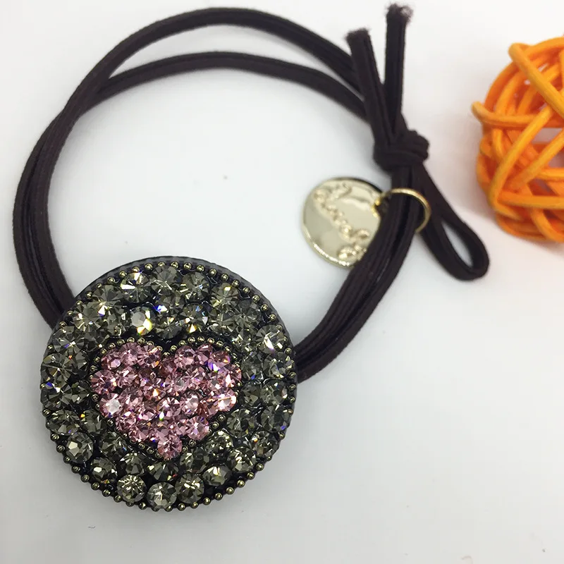 

1pc 7 Colors Bling Rhinestone Hair Accessories Ponytail Holder Girl Fashion Headband Hair Elastic Rubber Bands for Women