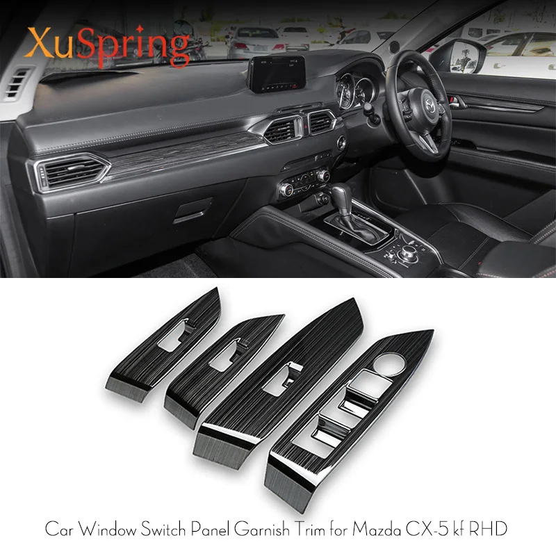 

Car Window Switch Panel Adjust Cover Trim Stickers Strips Garnish Decoration For Mazda CX-5 CX5 2017 2018 Kf RHD Car-accessories