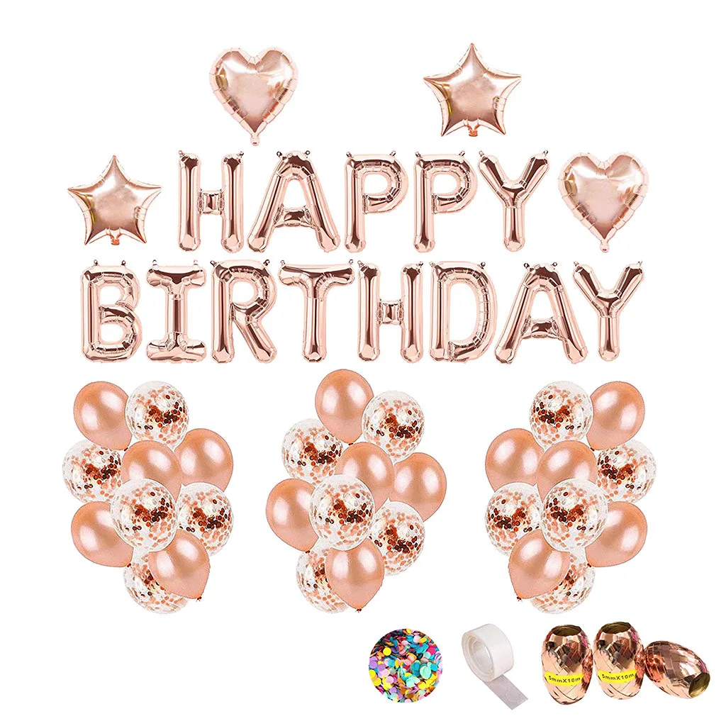 

Ballons & Accessories DIY BirthdayDecoration Happy Birthday Garland Letters Foil Balloon RoseGold 19Mar13 FoilBalloon