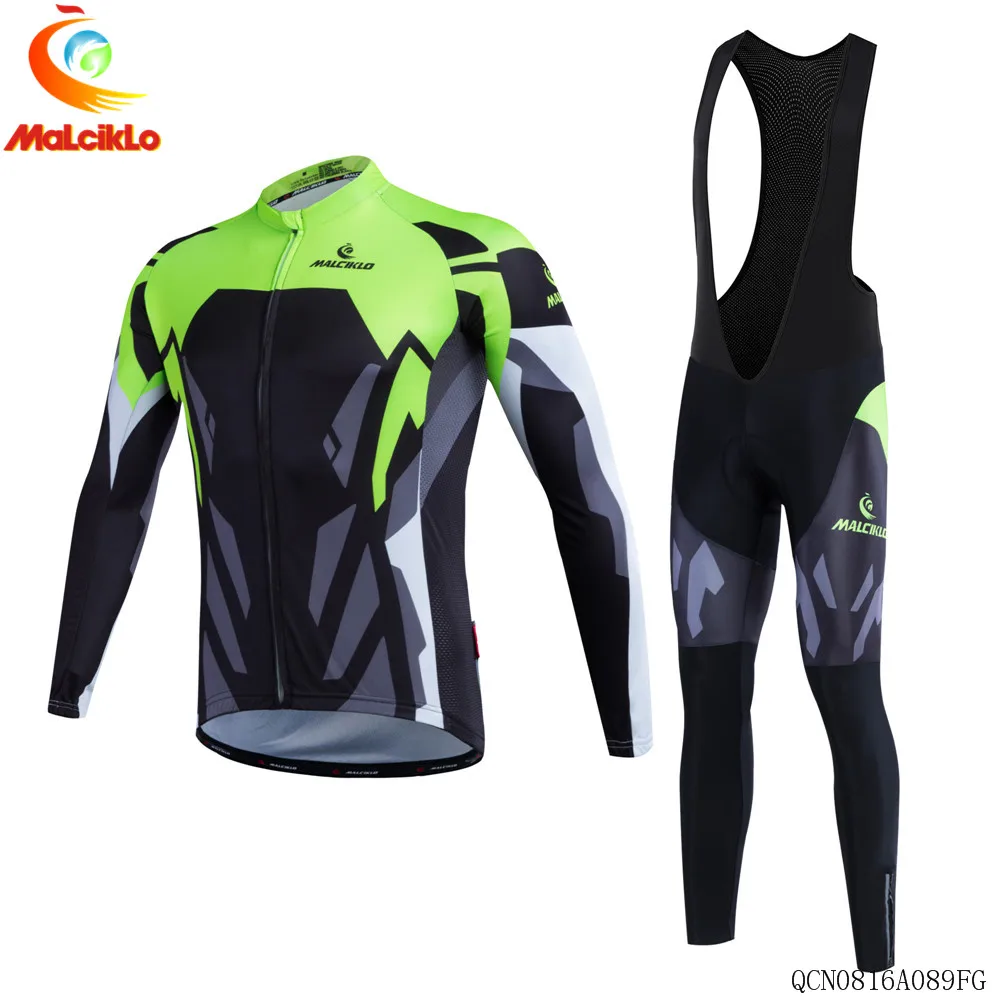 Malciklo Cycling костюм майки Новые Pro ткань одежда длинный комплект велосипедная одежда брюки мотобайк; велорубашка Ropa Велоспорт Комплект черный зеленый