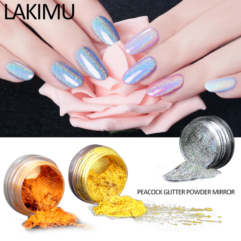 

LAKIMU 1 Boxes Charm Dust for Nail Art Decorations Laser Nails Gel 3d DIY Colorful Nail Flakes Mixed Nail Glitter Powder Sequins