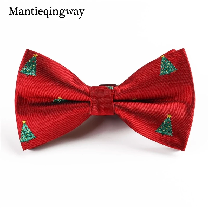 Mantieqingway New Christmas Bow Ties for Mens Shirt Snowflake Pattern