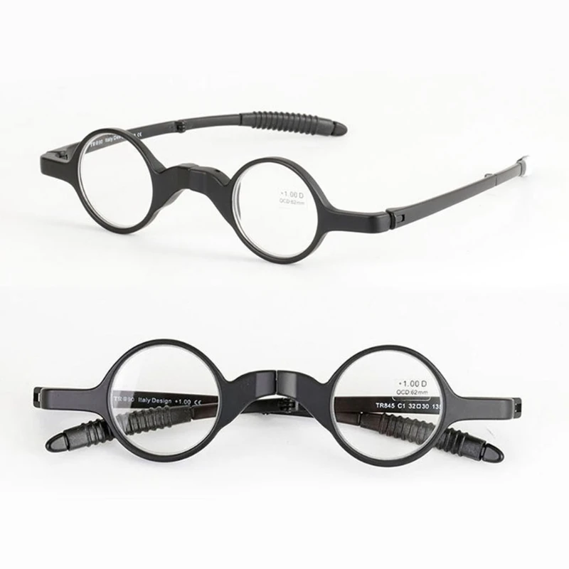 Новые складные очки для чтения, унисекс, круглая оправа, очки для пресбиопии, диоптрий+ 1,0 до+ 3,5, Прямая поставка