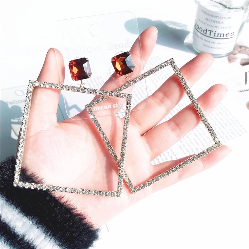 New Arrival Pendant Hyperbole Earrings For Women Girls Unique Big Rhinestones Boho Jewelry Wholesale | Украшения и аксессуары