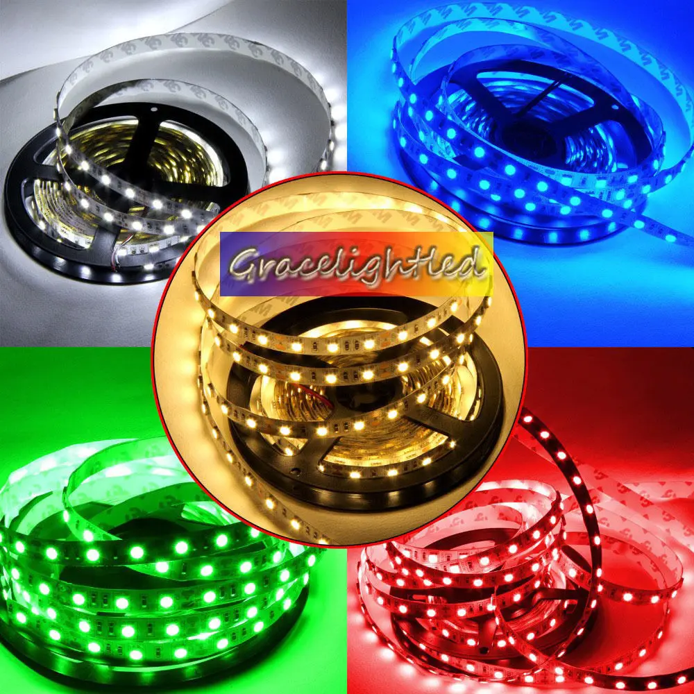16ft//5M 5630 Waterproof 300 LED Light Strip Flexible Ribbon DC12V LED Tape Lamp