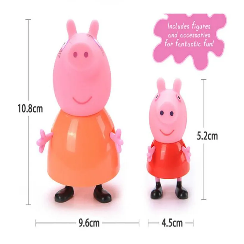 4 шт./компл. Peppa Pig Family Pack Джордж папа мама Аниме Фигурка Pelucia игрушки для детей