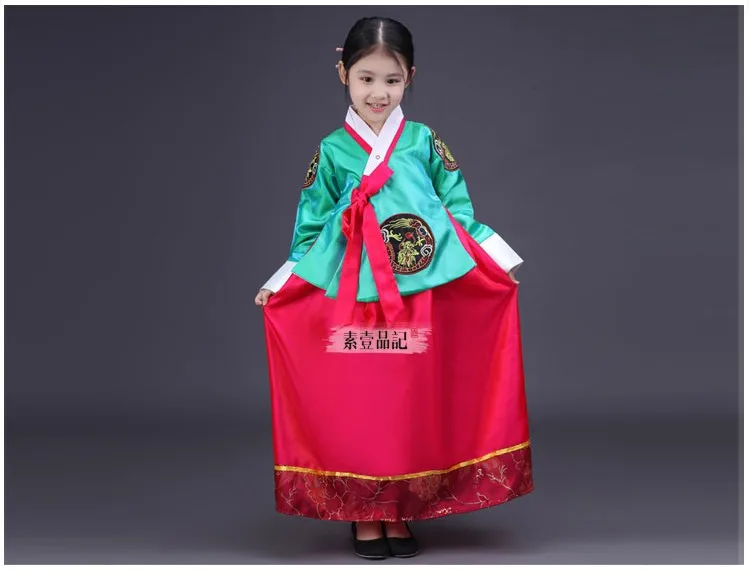 2017 юката хаори детская Корейская традиционное платье девушка сцене costumeskorean принцессы меньшинств народный танец национальная одежда
