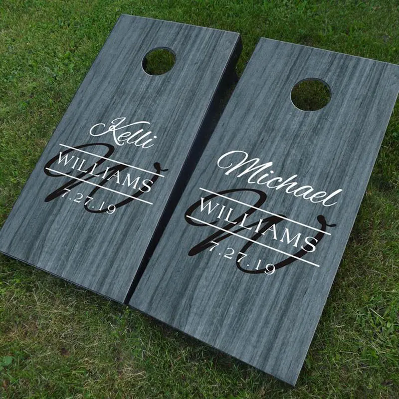 

Custom Wedding Cornhole Board Decals Set Of Two Wedding Monogram Sign Game Sticker DIY Design Decor Removable Murals WE26