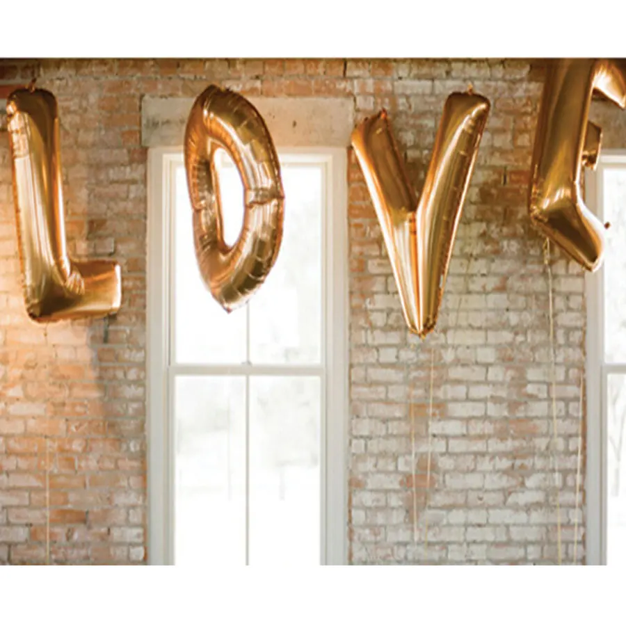 Love Letter Balloons 40 Inch Giant Jumbo Balloons Gold Silver Aluminium Foil Ballon For Wedding Engagement Valentine's Day Decor