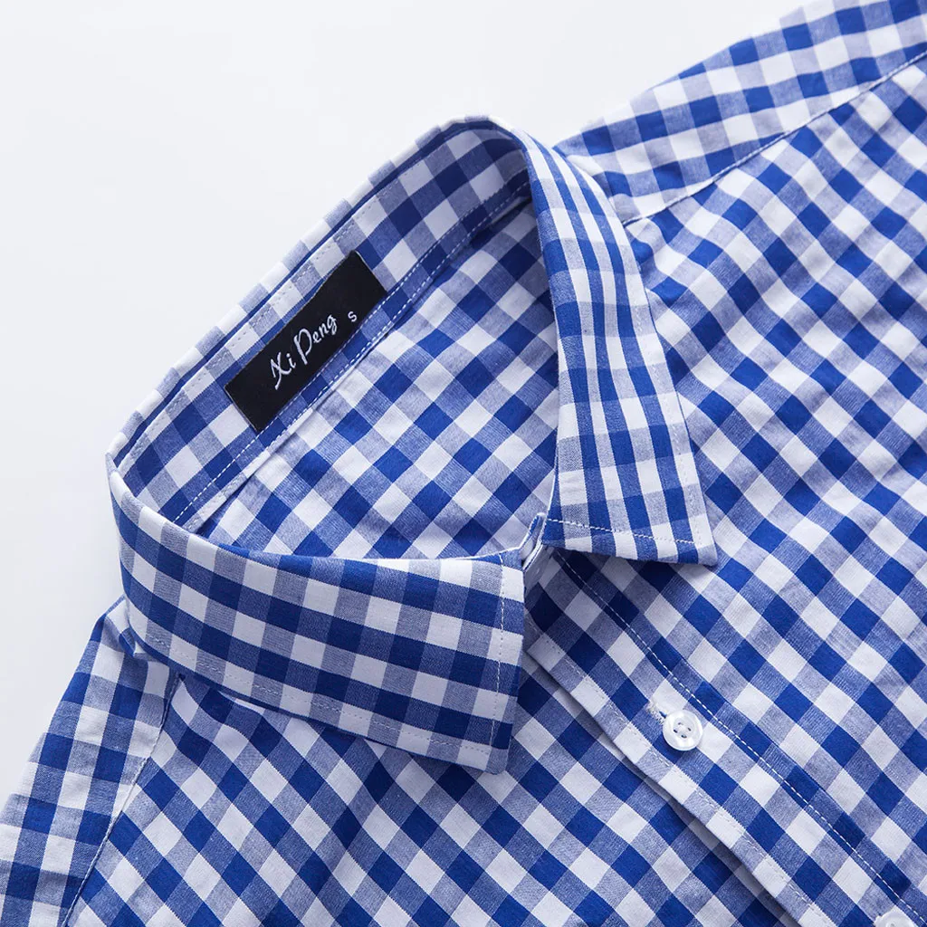 Летняя мужская рубашка с коротким рукавом Хлопок Повседневные принты деловая, общественная Офис Топы с лацканами плюс Размеры мягкие