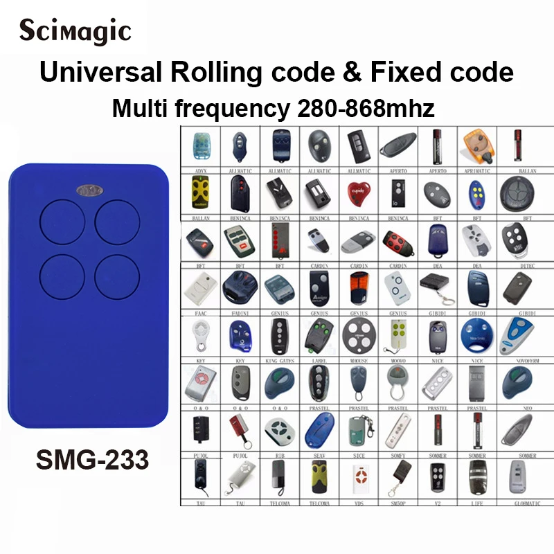 

5 pieces Multi frequency 280-868MHZ rolling code clone remote control compatible SOMFY DOORHAN DITEC NICE FAAC CAME MARANTEC TAU