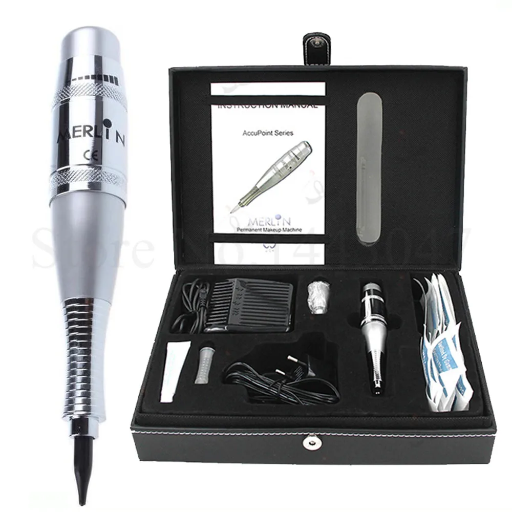 

Freeshipping Luxurious PMU Machine kit Merlin Eyebrow Eyeliner Lip Tattoo Machine For Permanet Makeup