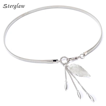 

2020 Fashion Leaves hanging women belts luxury brand elastic waist belt female dress Slimming Belt cinta modeladora B088