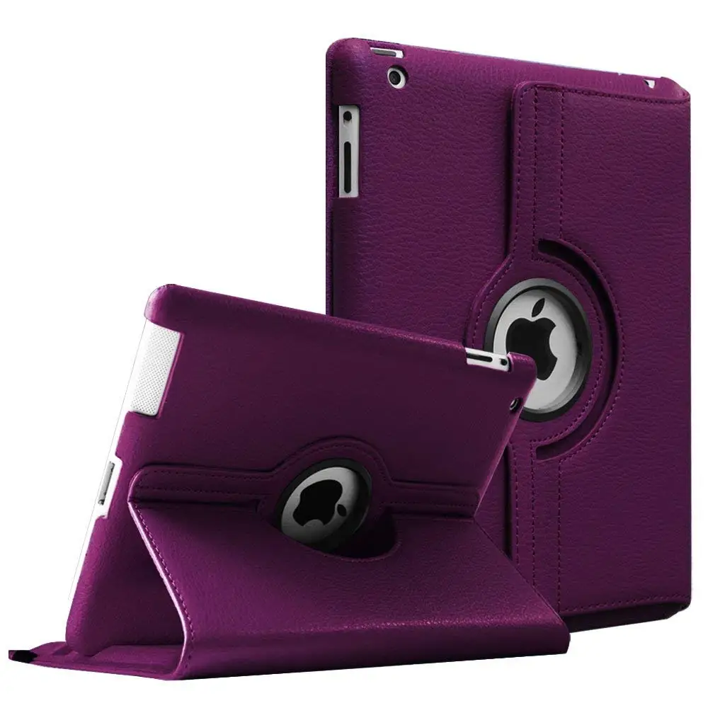 

360 Rotating Case For Apple ipad 2 3 4 Magnetic Auto Wake Up Sleep Flip Litchi Leather Case Cover With Smart Stand Holder