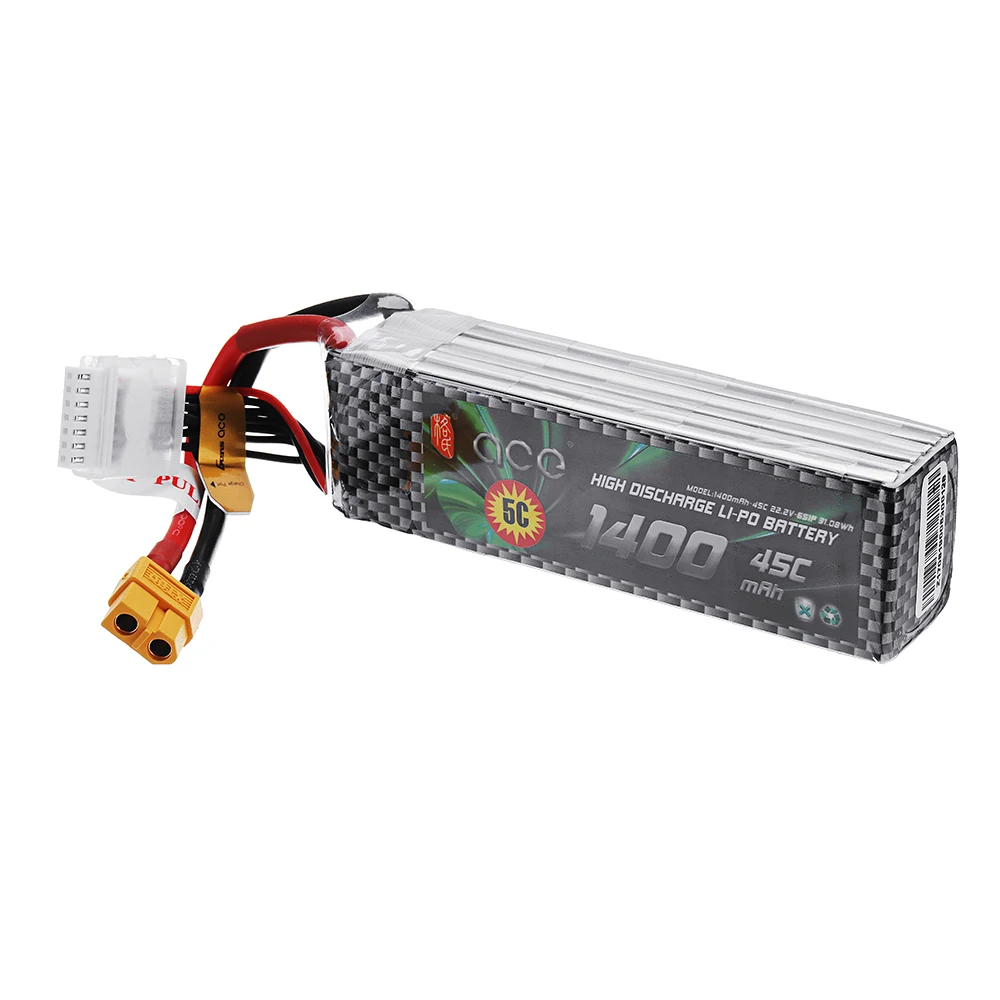 

Rechargeable Gens ACE 22.2V 1400mAh 45C 6S Lipo Battery XT60 Plug for RC Models FPV Racing Drone Multicopter Spare Parts