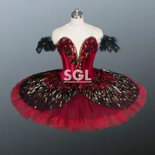 Взрослых профессиональных пачки для Обувь для девочек красный Балетные костюмы пачка Юбки для женщин для производительности и конкуренции балерина Одежда для танцев at1164