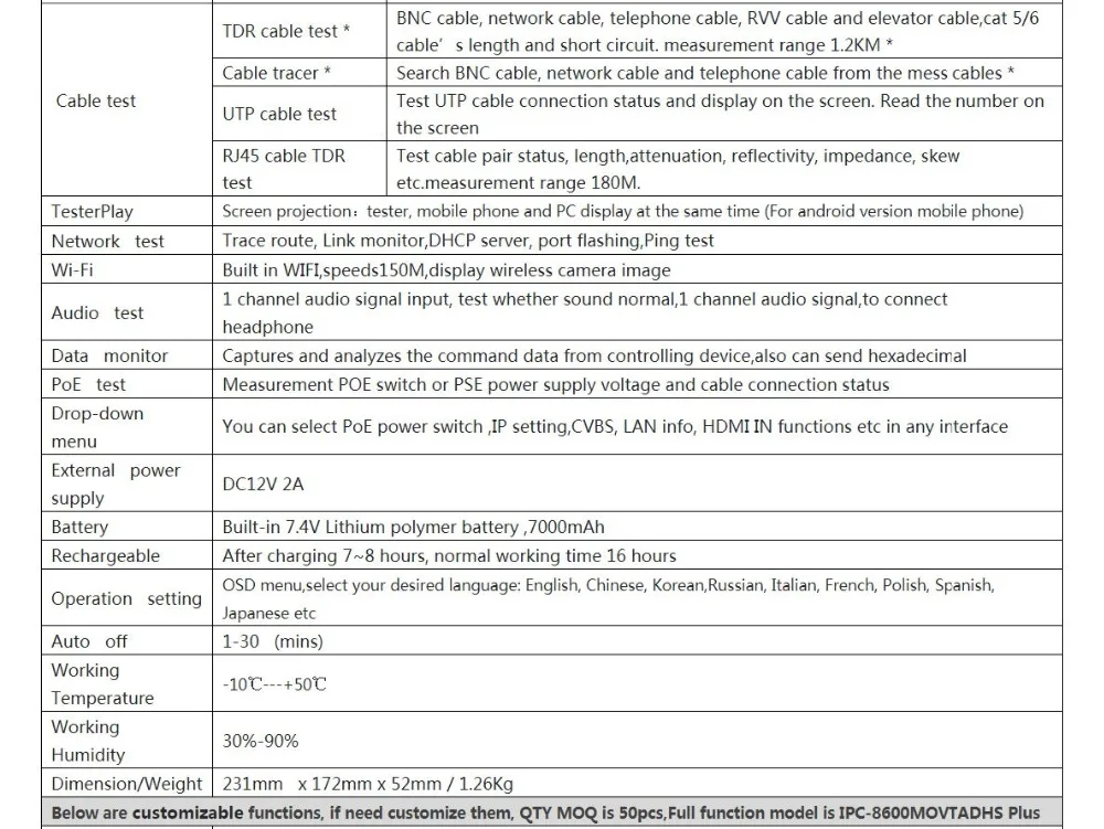 IPC-8600plus серии Smart Многофункциональный 7 дюймов retina сенсорный экран Разрешение 1920x1200 многофункциональный 4 К H.265 IP-камера